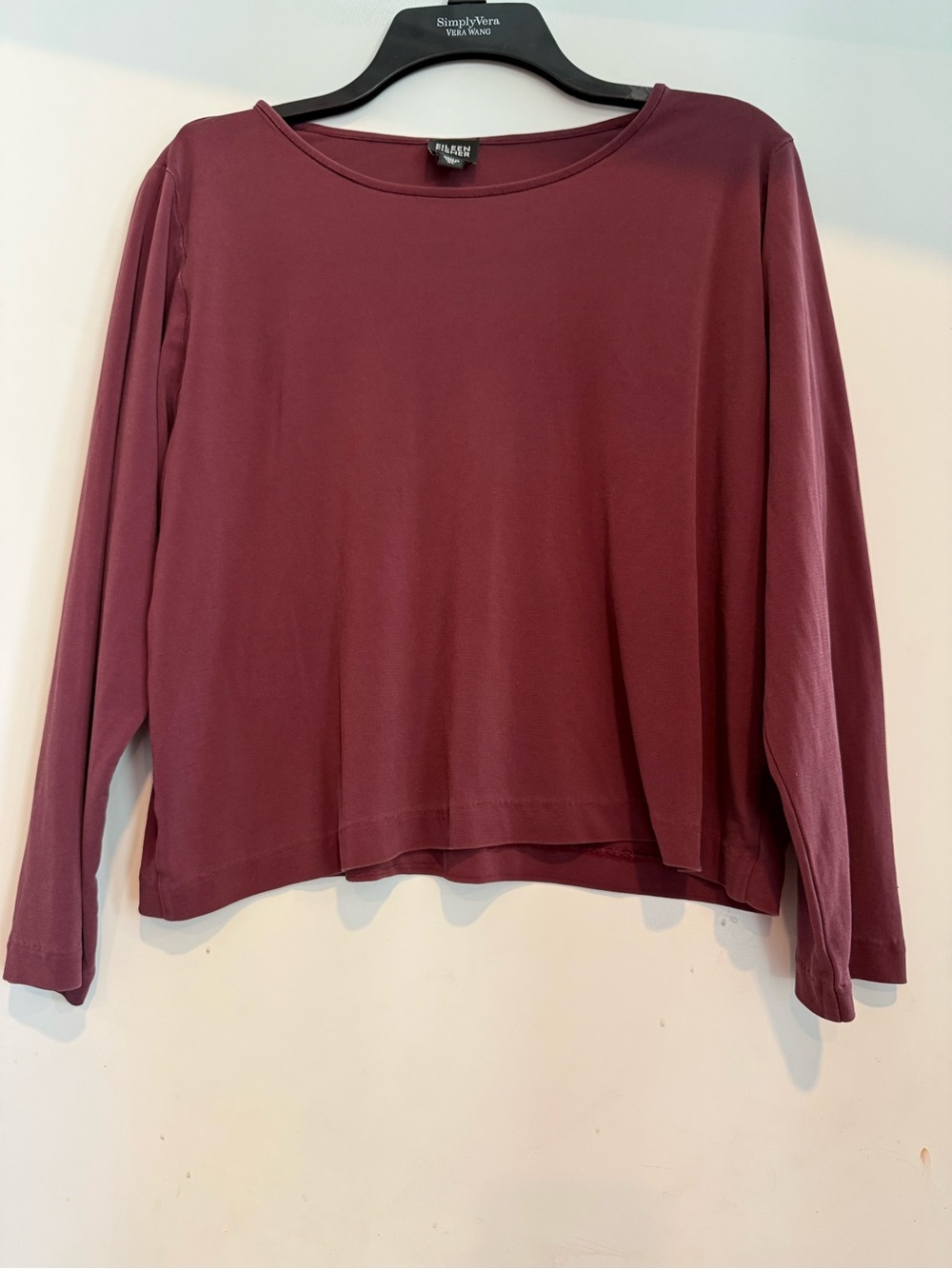 Eileen Fisher 100% Silk Washable Long Sleeves Crewneck Top Size XL